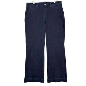 NYDJ Wide Leg Jeans Womens 18 Dark Enzyme Blue Lift Tuck High Rise MTEN737T